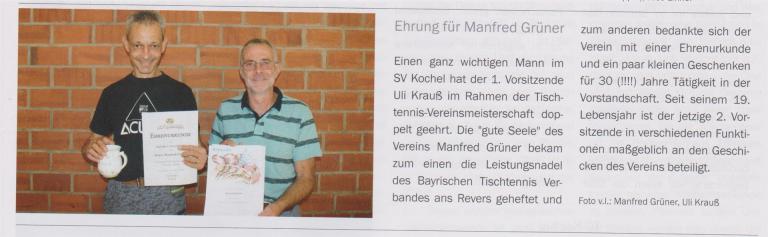 2017 - Ehrung Manfred Grüner