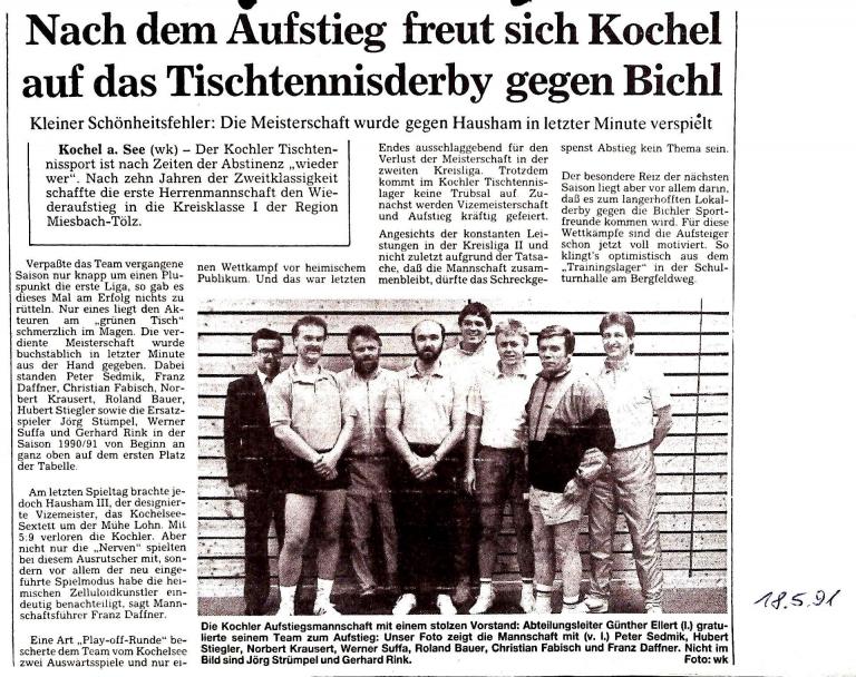 1991 - Aufstieg Herren