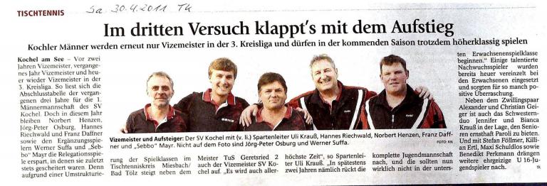 2011 - Aufstieg Herren