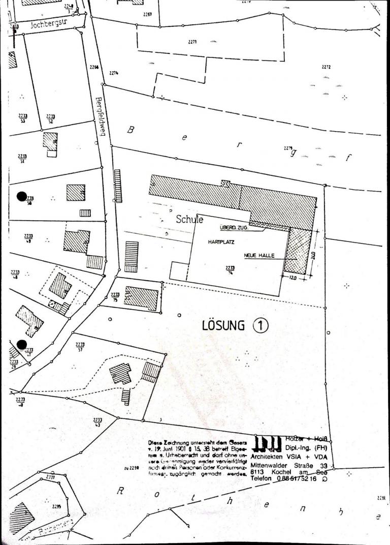 1985 - Bauplan zweite Turnhalle - 1