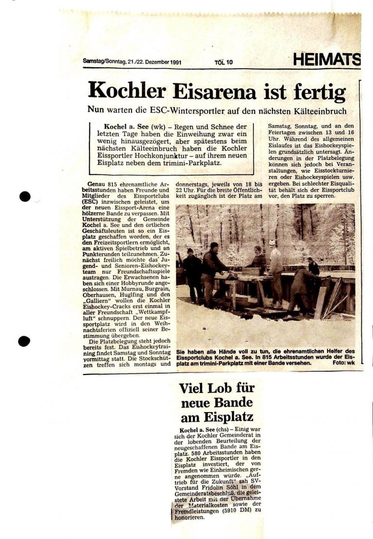 1991 - Der Eisplatz ist fertig