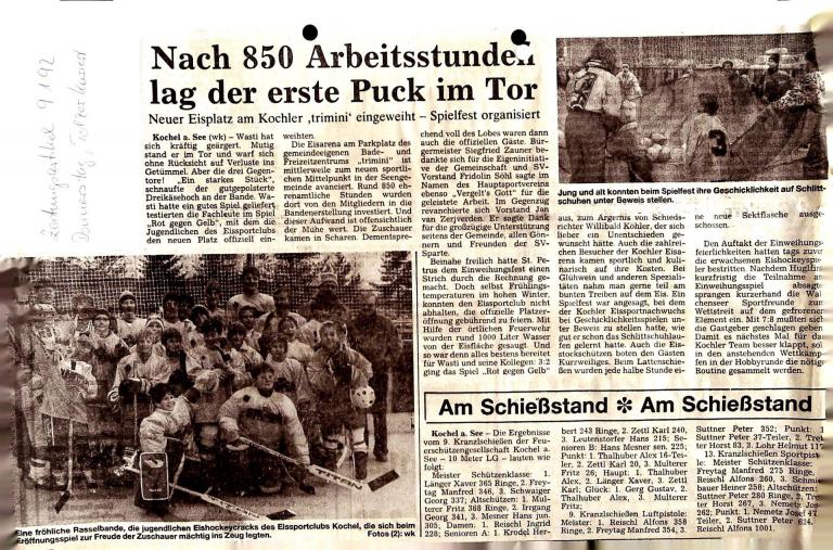 1992 - Eröffnung Eisplatz