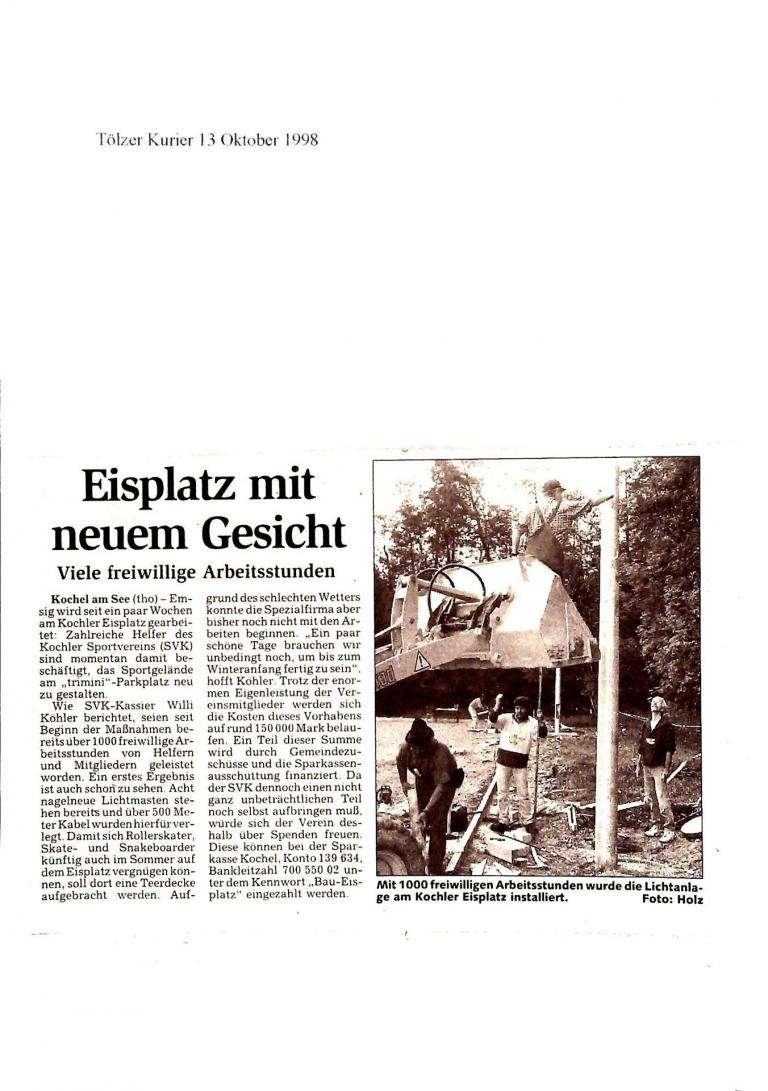 1998 - Renovierung des Eisplatzes