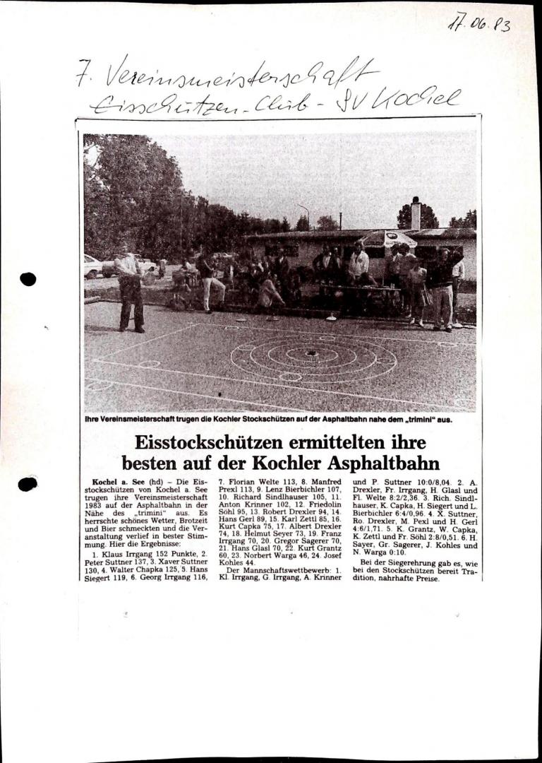 1983 - Vereinsmeisterschaft