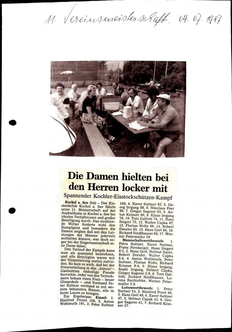 1987 - Vereinsmeisterschaft