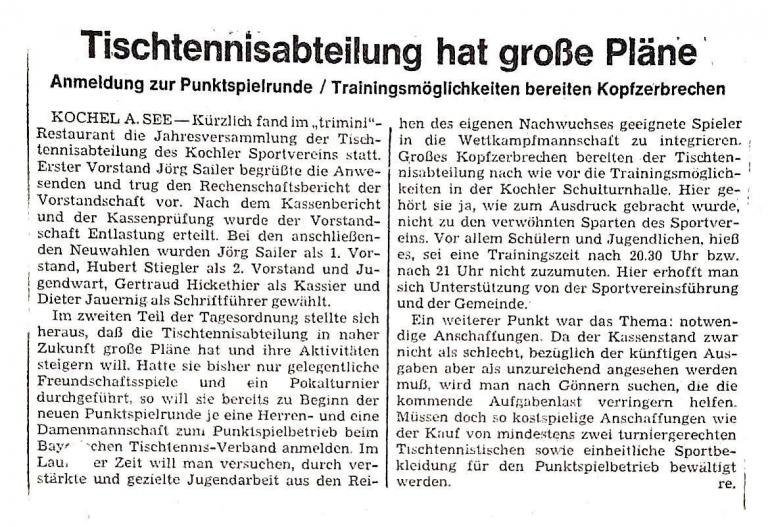 1977 - Jahreshauptversammlung