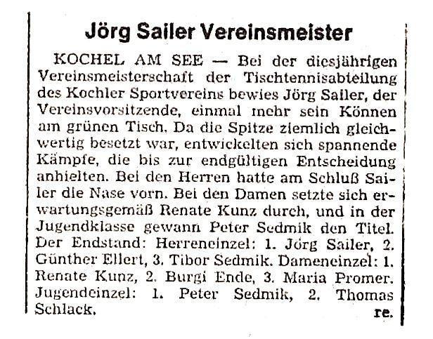 1977 - Vereinsmeisterschaft