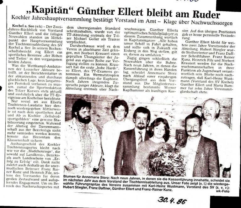 1986 - Jahreshauptversammlung