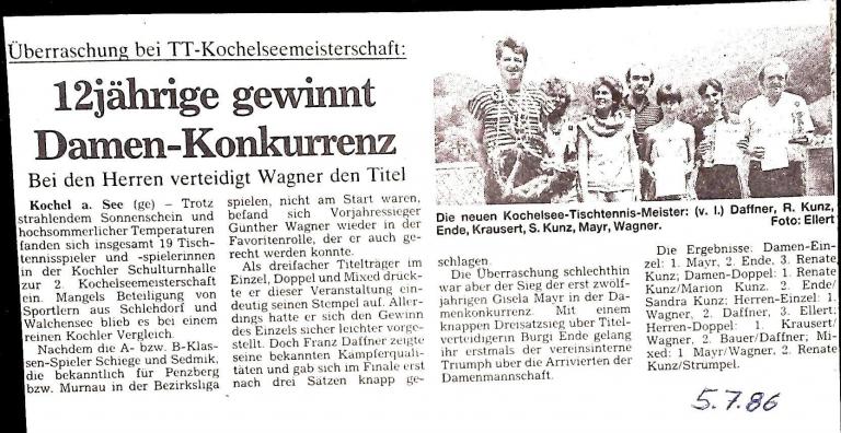 1986 - Vereinsmeisterschaft