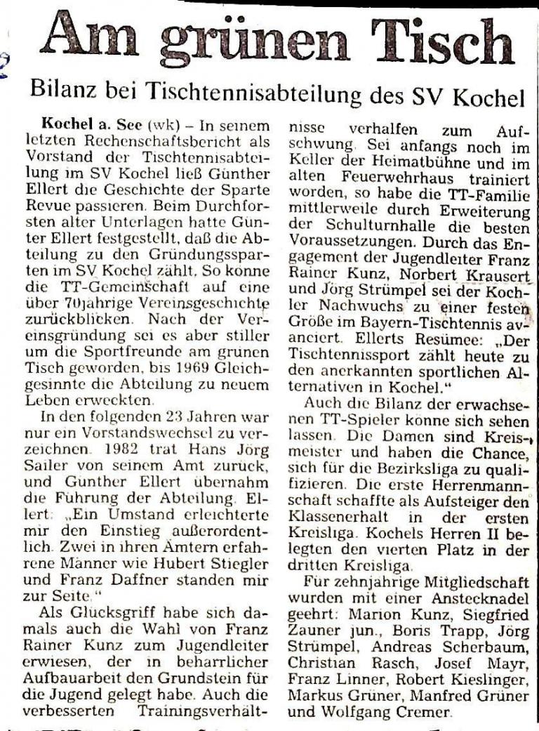 1992 - Jahreshauptversammlung