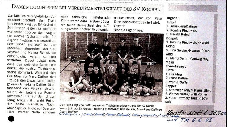 2003 - Vereinsmeisterschaft