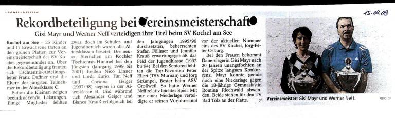 2009 - Vereinsmeisterschaft